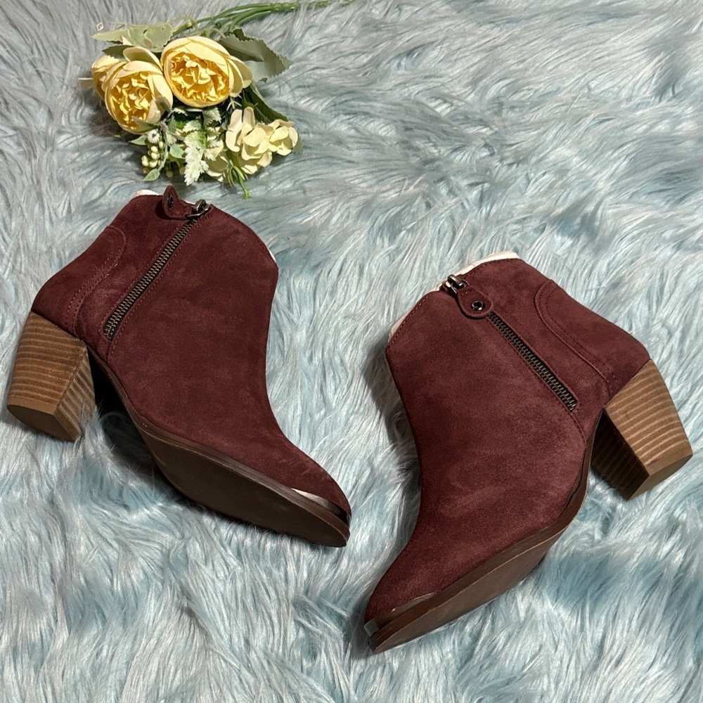 NEW Diba Burgundy Suede Sequoia Bootie Sz 7.5